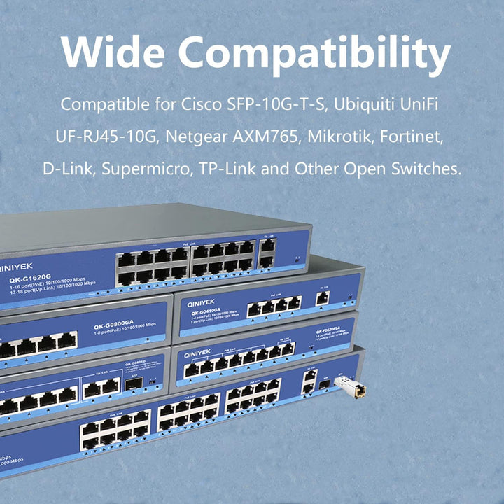 QINIYEK (2 Stück) 10GBase-T SFP+ Module, 10G SFP+ RJ45 Kupfer-Transceiver, kompatibel für Cisco SFP-