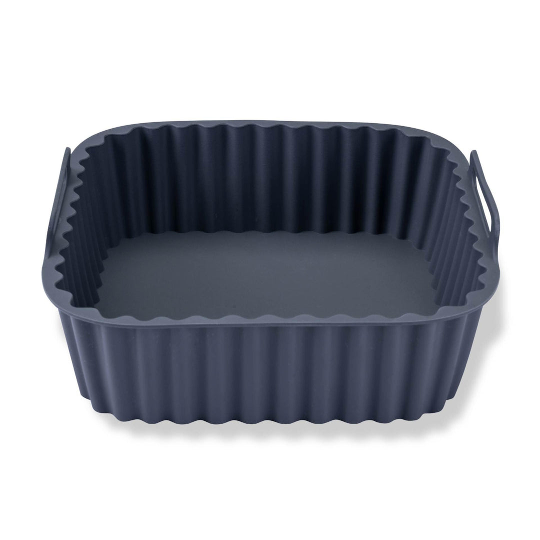 Fackelmann Silikonform für Heissluftfritteuse – 15 cm glatt, Eckig, Aschgrau, für knusprige Gerichte