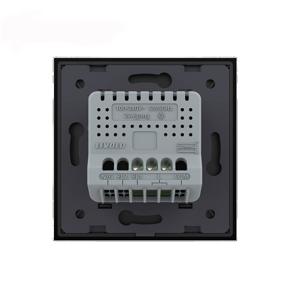Livolo dimmbarer Wechselschalter Kreuzschalter Dimmer Lichtschalter mit Glasblende in Schwarz