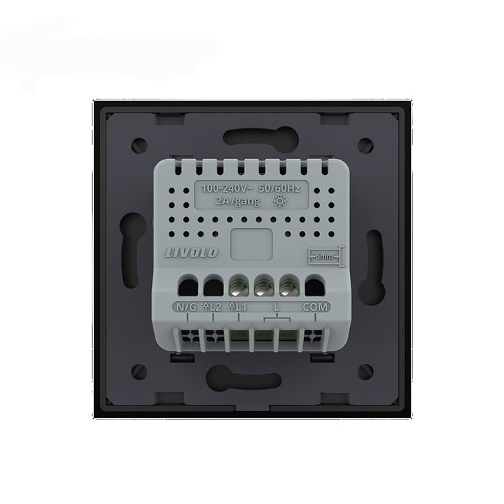 Livolo dimmbarer Wechselschalter Kreuzschalter Dimmer Lichtschalter mit Glasblende in Schwarz