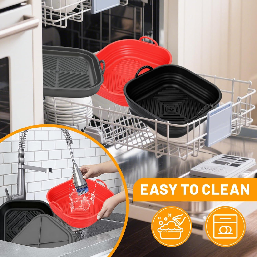 Silikonform für Heissluftfritteuse Zubehör | Air Fryer Liners Wiederverwendbar anstelle Airfryer Bac