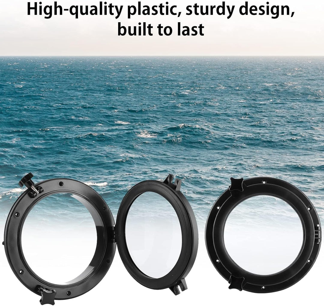 GAESHOW 26.5CM Marine Bullauge Runde schwarz Portlight Stalinit Fenster Universal für Boot Yacht Ers