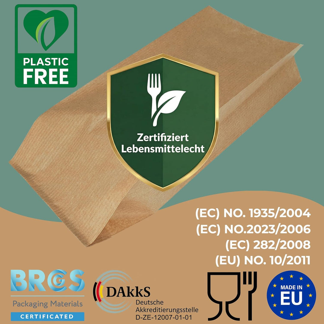 Loxato 1000 Brottüten Papier - Bäckertüten - Butterbrottüten Braun - Brotbeutel - Kraftpapier Tüten