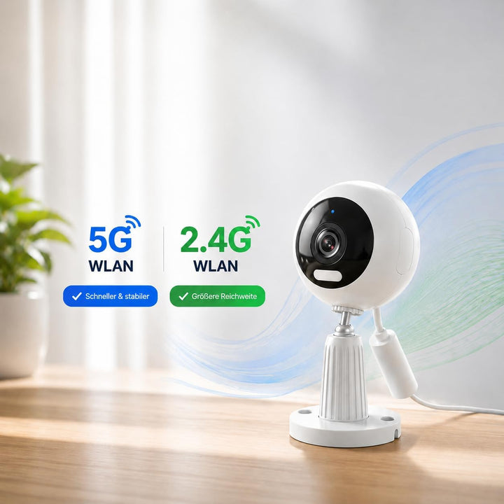 3MP 5G Überwachungskamera Aussen/Innen, Kamera Überwachung Aussen, WLAN Camera Indoor/Outdoor, Babyp