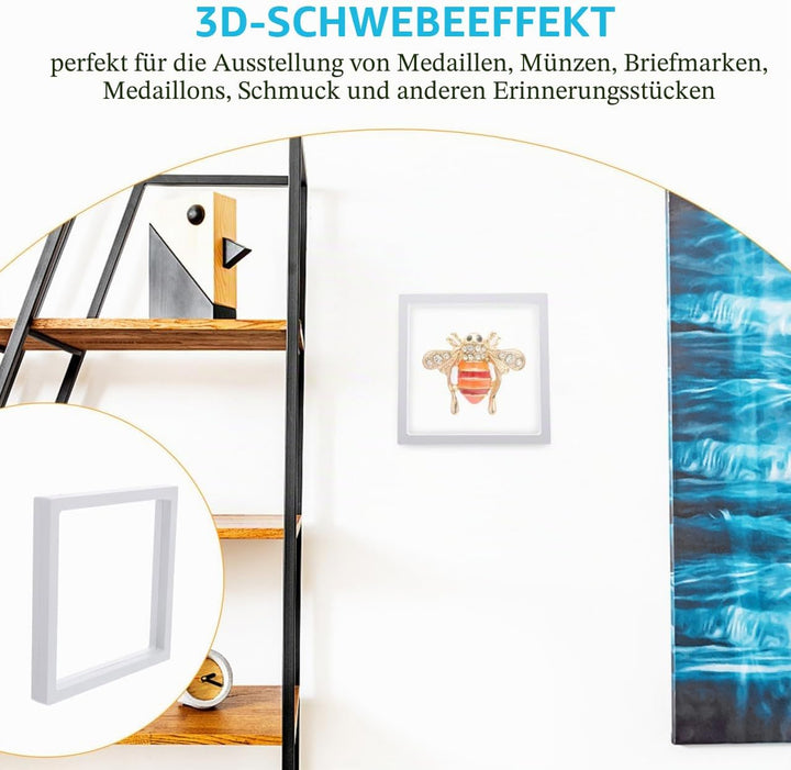 Gadpiparty 2 Stück 3D Schweberahmen Displayhalter aus Transparentem Kunststoff Schwebende Münz und S