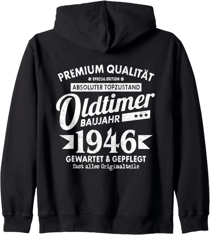 Vintage Oldtimer Baujahr 1946 Gewartet Gepflegt Geburtstag Kapuzenjacke