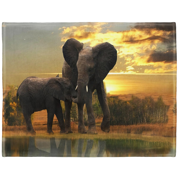 YISUMEI Decke 150x200 cm Kuscheldecken Sanft Flanell Weich Fleecedecke Bettüberwurf Mutter Elefant K