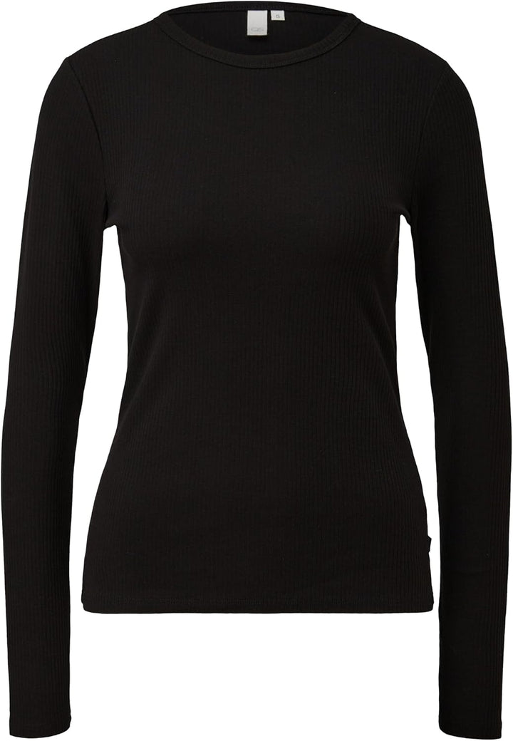 QS Geripptes Longsleeve XL 9999_schwarz, XL 9999_schwarz