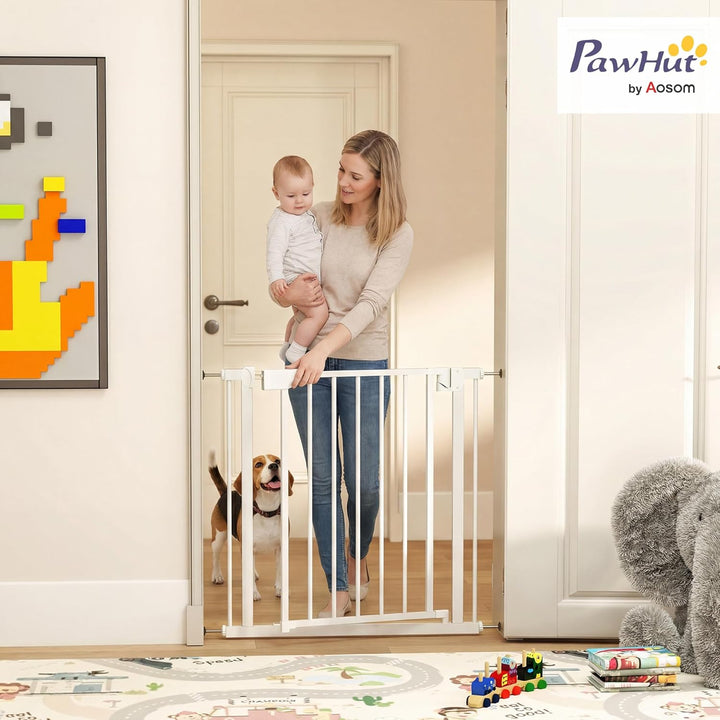 PawHut Treppenschutzgitter Absperrgitter Hund Schutzgitter ohne Bohren 76-82 x 76 cm Türschutzgitter