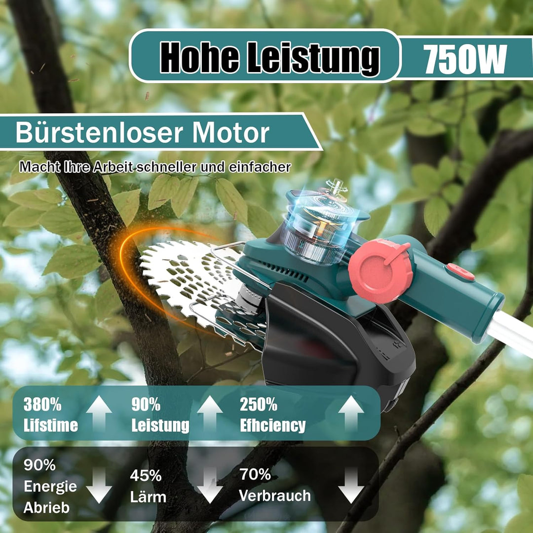 Akku Rasentrimmer mit Unkrautbürste, 21V Bürstenlose Rasentrimmer für Makita Akkus, Elektrischer Fre