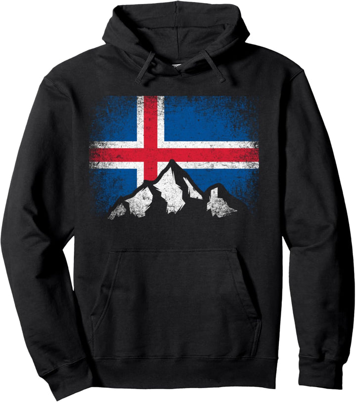Icelandic Iceland Flag Mountain Ski Winter Gift Country Pullover Hoodie