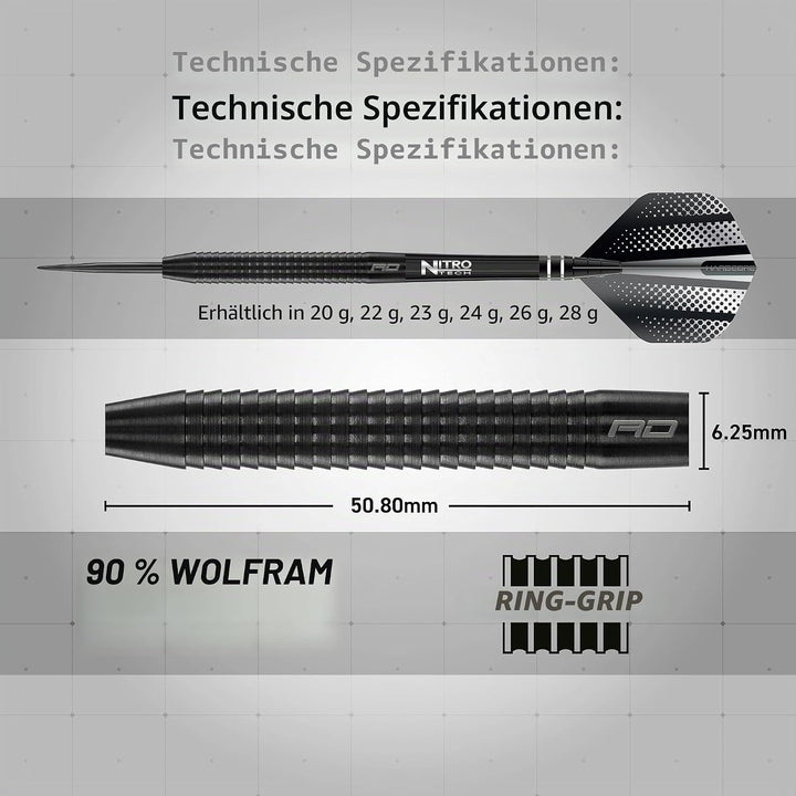 RED DRAGON Razor Edge Series Dartpfeile Tungsten Profi Steel Darts mit Flights und Schäfte 20 g 1 St