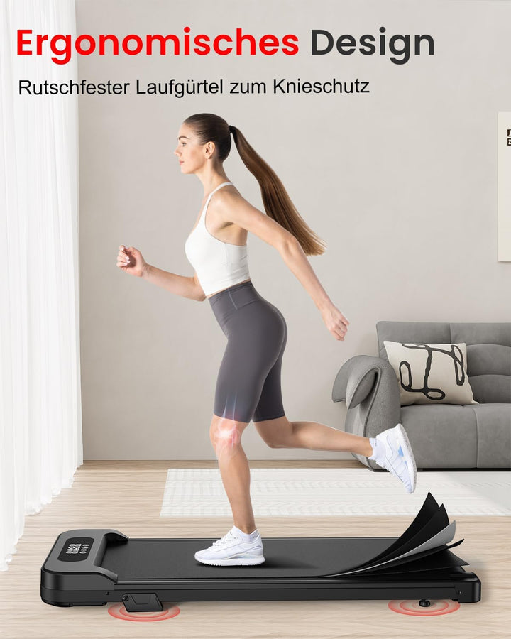 HomeFitnessCode Laufband Walking Pad mit Neigung für Zuhause Klein Laufpad Anthrazit, Anthrazit