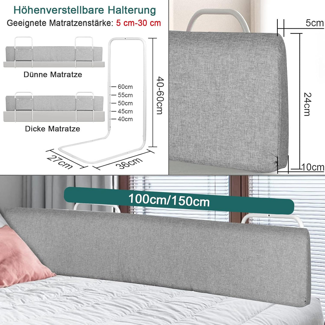 Froadp Rausfallschutz Bett Bettgitter für Kleinkinder Höhenverstellbar Bettkantenschutz mit Reissver