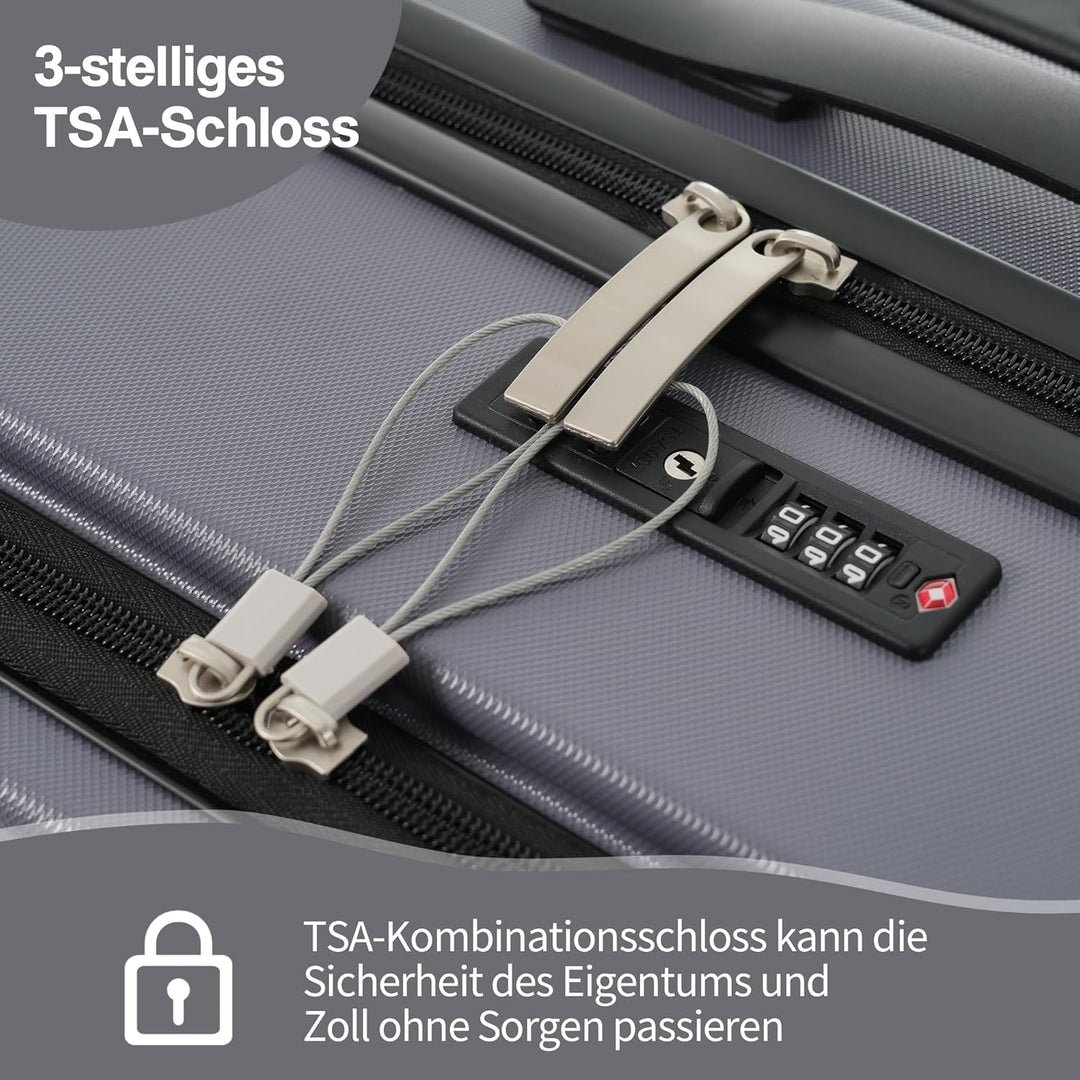 Merax Kofferset 3tlg, Hartschalenkofferset Reisekofferset, Erweiterbar Trolley Koffer mit Frontöffnu