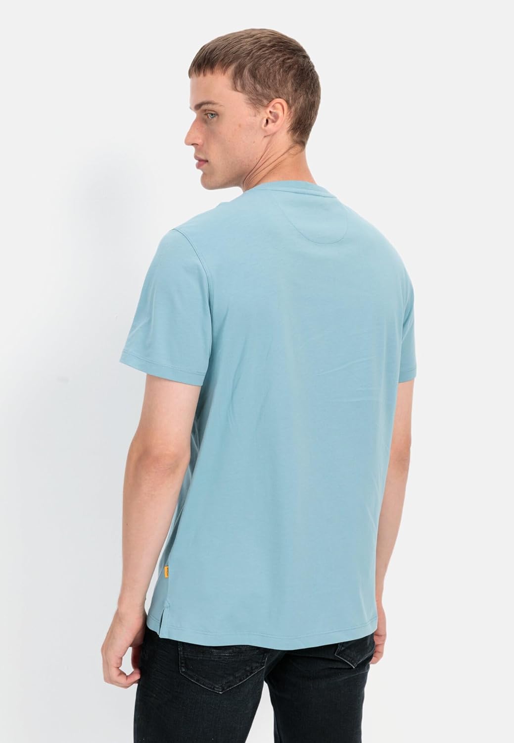 camel active Herren Kurzarm Henley T-Shirt mit Knopfleiste, S Modern Blau