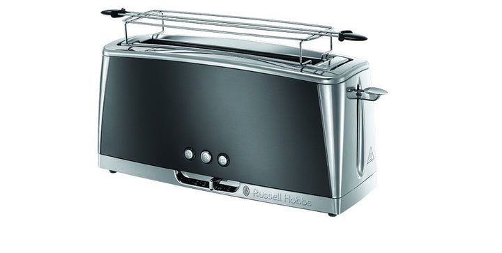 Russell Hobbs Toaster [Langschlitz für 2 Scheiben / 1 breite Brotscheibe] Luna Edelstahl Grau (extra