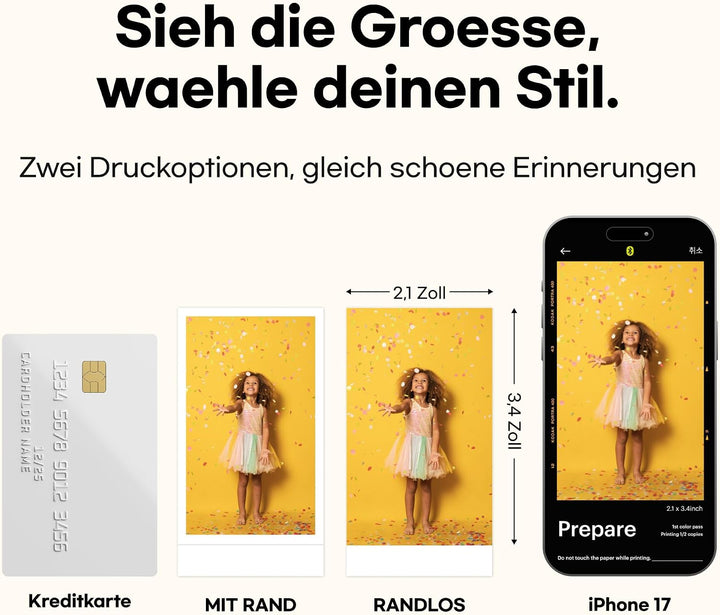 Kodak Mini 2 Retro mobiler Farbig Fotodrucker für Smartphone (iPhone &amp; Android) - Weiss - 8 Blatt (5