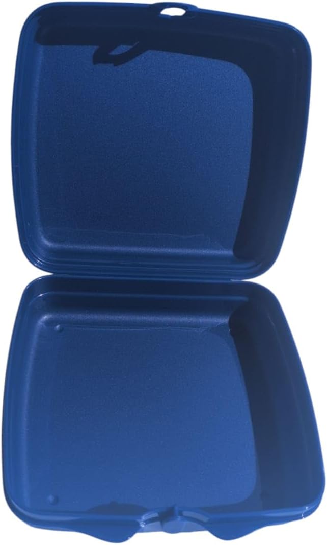 Tupperware Sandwich-Box Aufbewahrungsbox Brotdose quadratisch mit Scharnier und Verriegelung (blau m