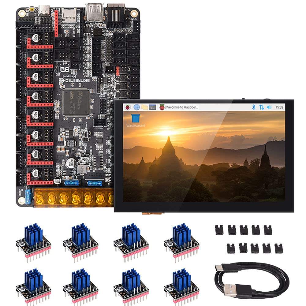 BIGTREETECH Octopus V1.1 Steuerplatine + PI TFT50 Touchscreen + 8 TMC2209 Treiber für 3D Drucker Upg