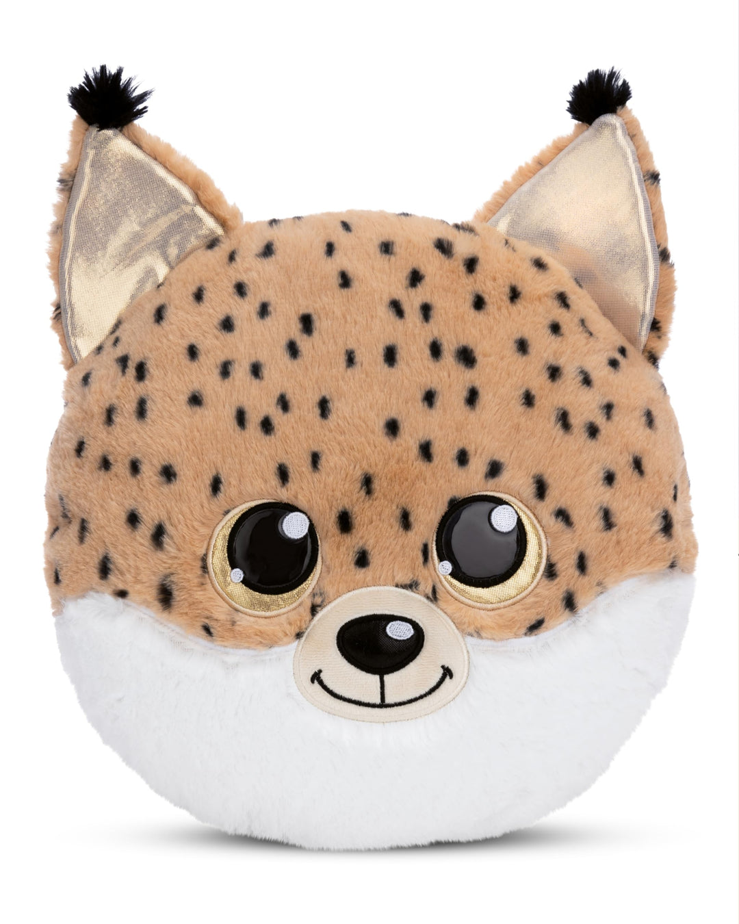 NICI Kuscheltier Kissen GLUBSCHIS Luchs Lenzo 32 x 32 cm - Flauschig-weiches Kuschelkissen für Babys