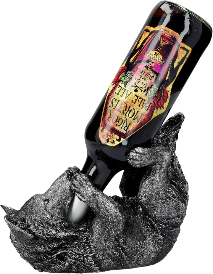 Flaschenhalter Wolf Figur 22,5 cm - Weinhalter Wolfsfigur Deko Statue