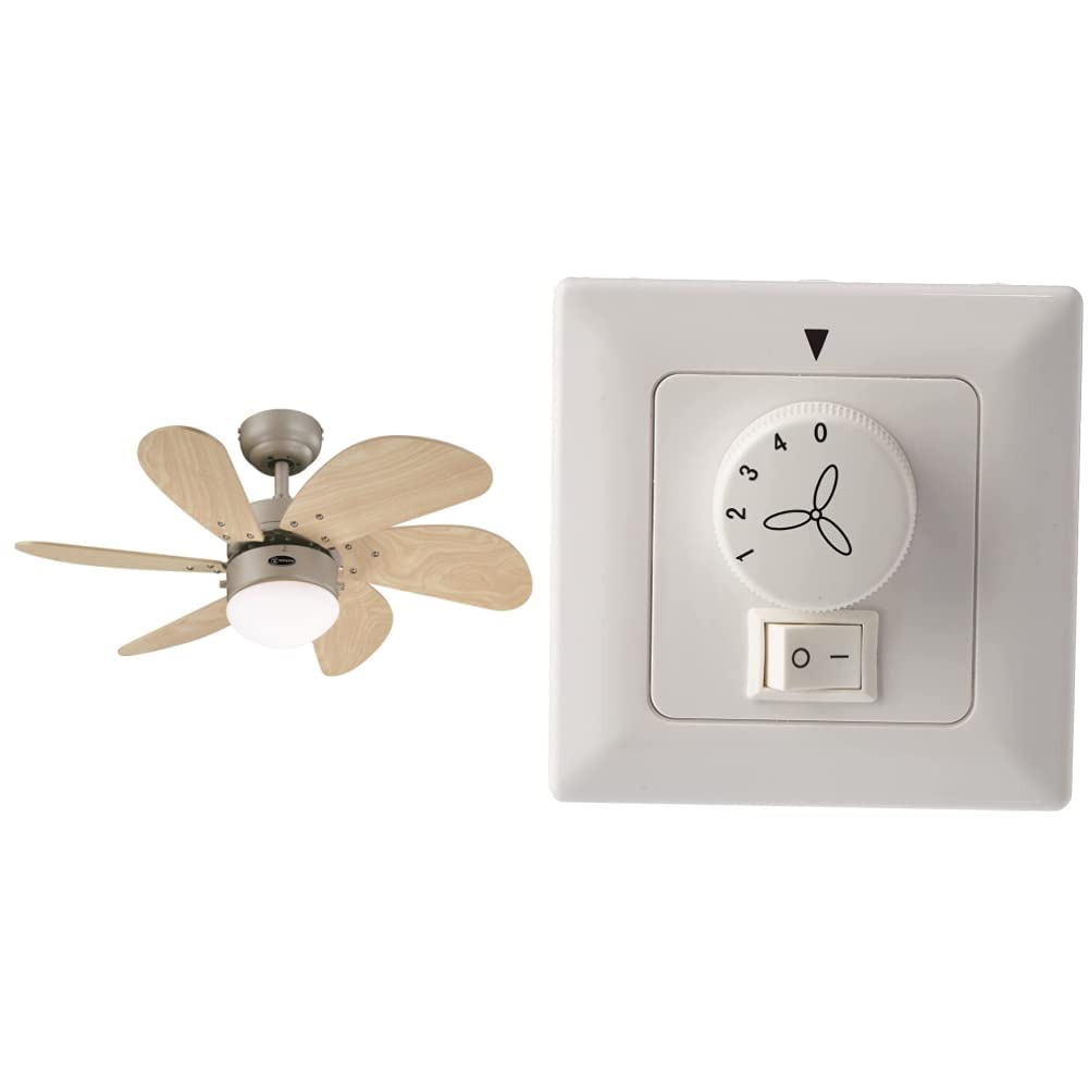 Westinghouse Lighting 76 cm Deckenventilator Turbo Swirl 78158 mit Einzelleuchte und sechs Flügeln,
