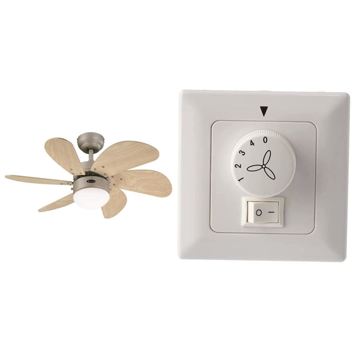 Westinghouse Lighting 76 cm Deckenventilator Turbo Swirl 78158 mit Einzelleuchte und sechs Flügeln,