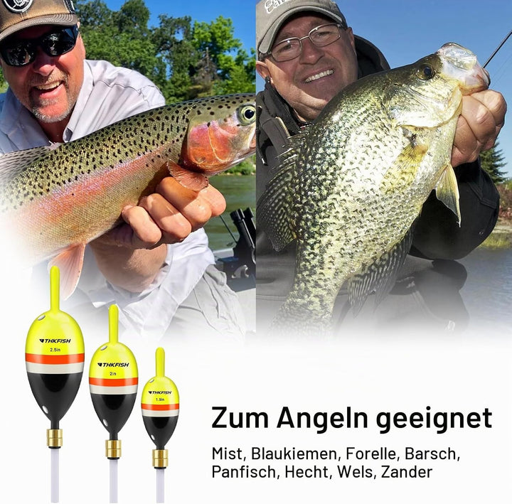 THKFISH Angelposen Set, 5 Stück Holz Posen Angeln, Schwimmer Angeln Bobber Float mit Verstellbarer M