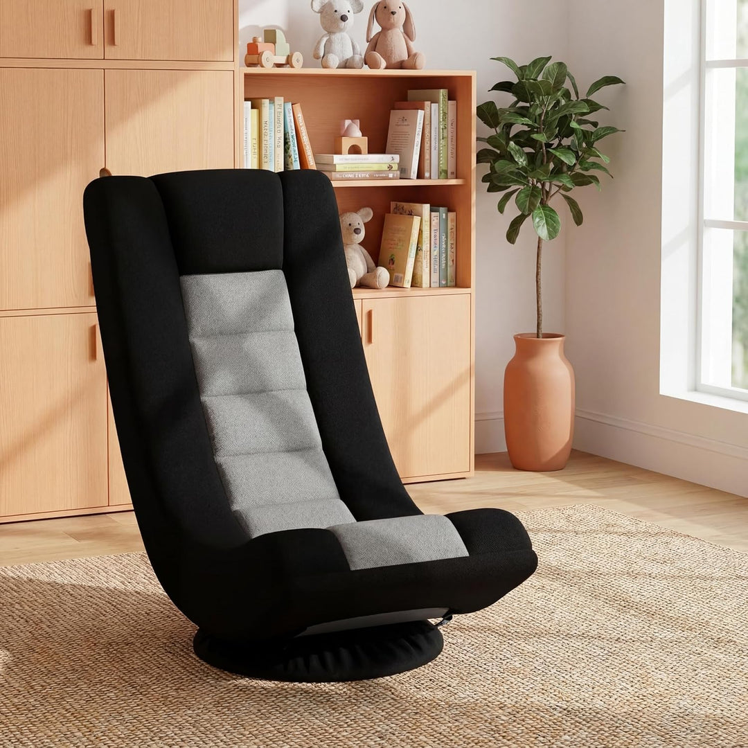 RELAX4LIFE Bodensessel Klappbar, Bodenstuhl mit 4-Fach Verstellbarer Rückenlehne, 360° drehbarem Soc