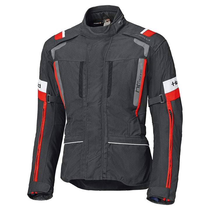Held Motorradjacke mit Protektoren Motorrad Jacke 4-Touring II Textiljacke schwarz/rot L, Herren, To
