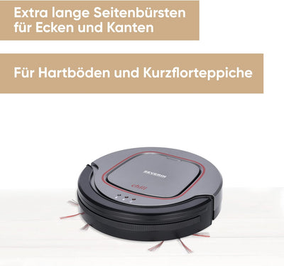 SEVERIN Saugroboter "chill®", leistungsstarker Staubsauger Roboter für Hartböden und kurzflorige Tep