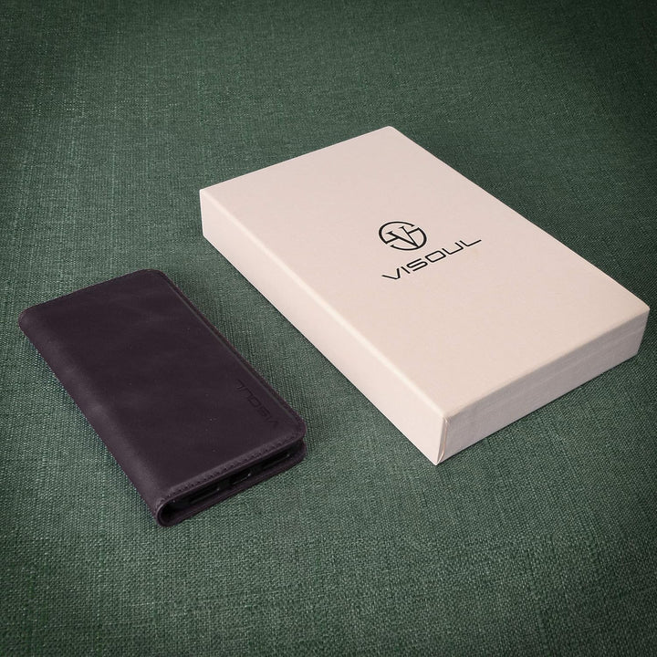 VISOUL iPhone 11 Pro Max Hülle,Stossfeste Handyhülle [Auto Sleep/Wake][100% Leder] TPU Schutzhülle K