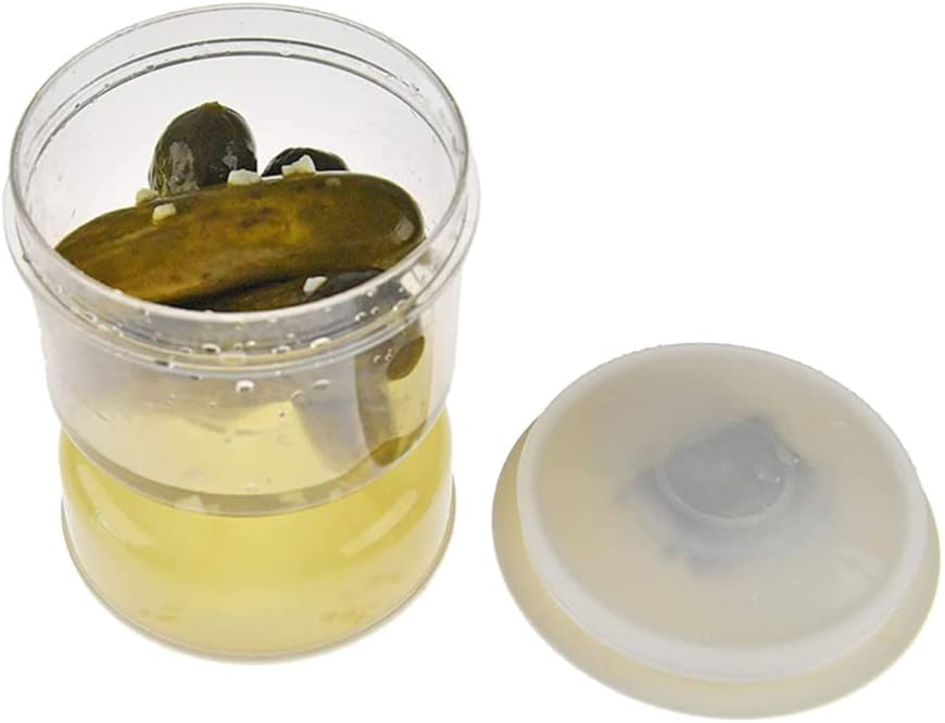 BTSEURY Gurken Glas Trockene und Nassspender Gickles Oliven Sanduhr-Behälter Hausküche, Lebensmittel