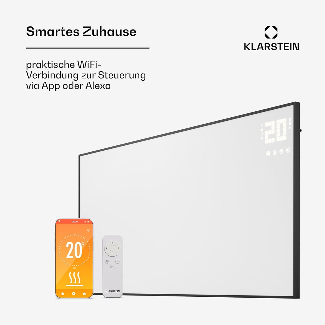 Klarstein Infrarotheizung mit Thermostat, 770W Elektroheizung, Smart Home Bild-Infrarotheizung zur W