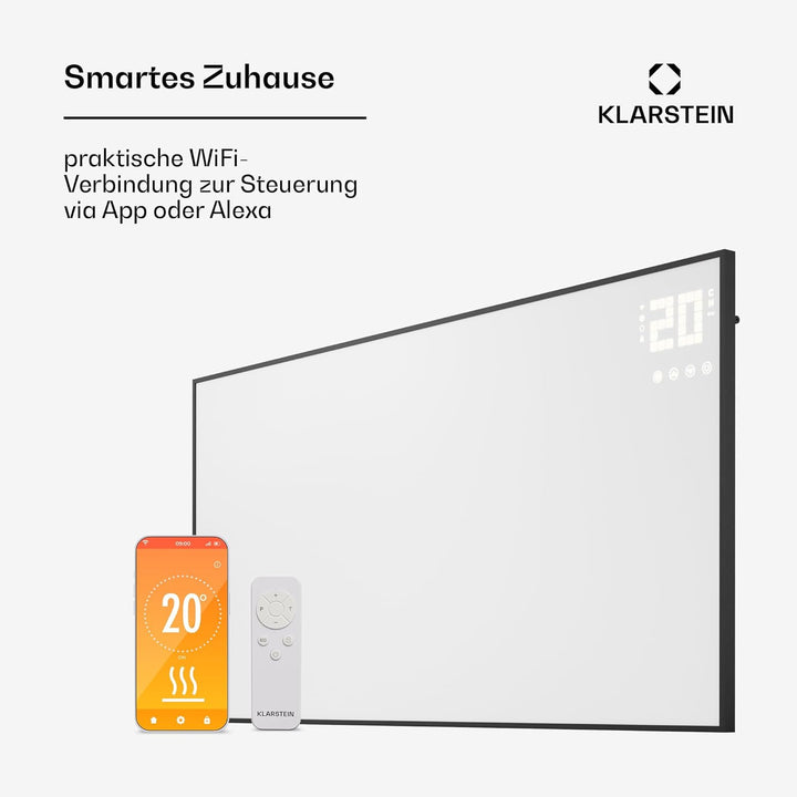 Klarstein Infrarotheizung mit Thermostat, 770W Elektroheizung, Smart Home Bild-Infrarotheizung zur W