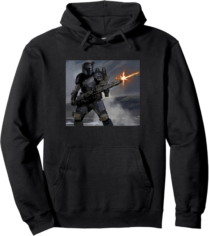 Star Wars Mando Fire Portrait Pullover Hoodie