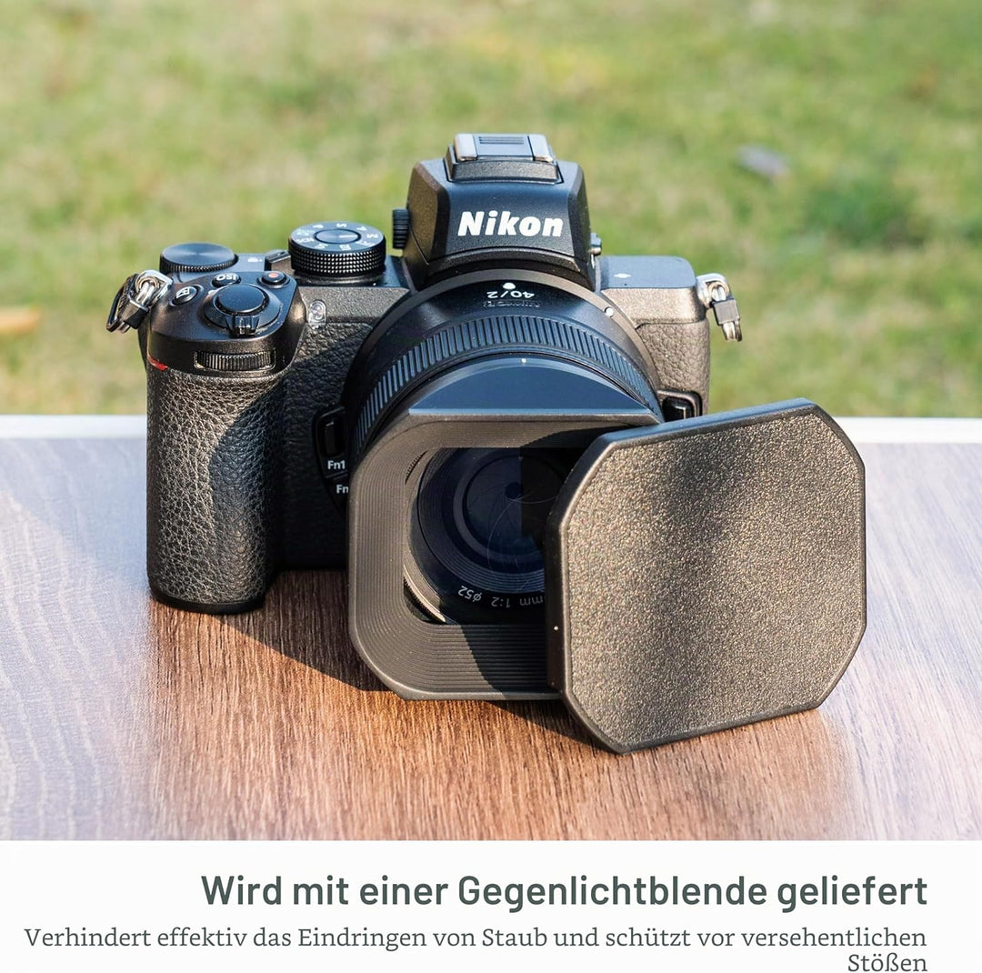 JJC Quadratische Gegenlichtblende mit Deckel für Nikon Nikkor Z 40 mm f/2 (SE) Objektiv &amp; Nikkor Z 4