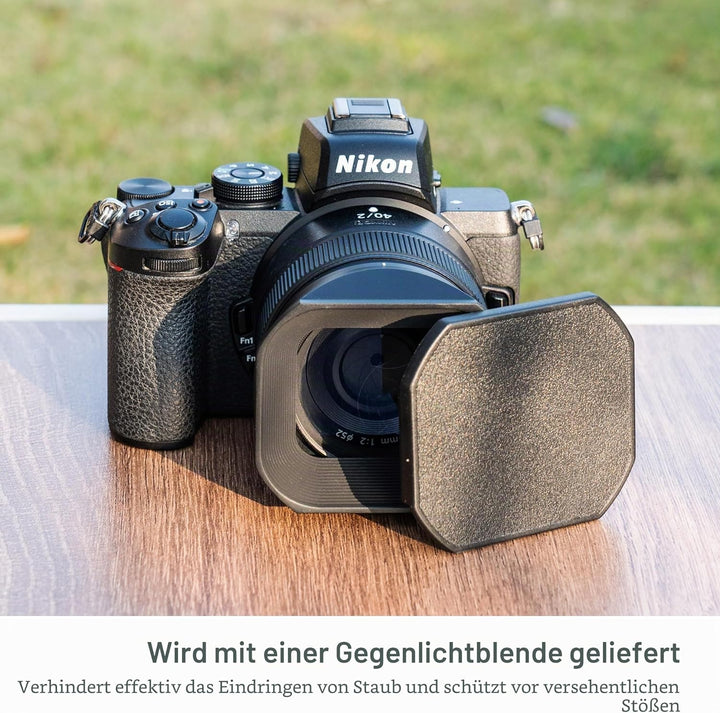 JJC Quadratische Gegenlichtblende mit Deckel für Nikon Nikkor Z 40 mm f/2 (SE) Objektiv &amp; Nikkor Z 4