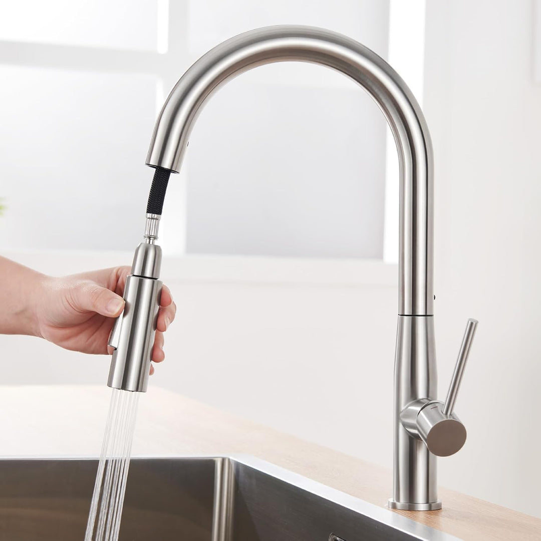 Auralum Wasserhahn Küche, Küchenarmatur Ausziehbar Hochdruck Armatur Küche Mischbatterie mit Hoher A