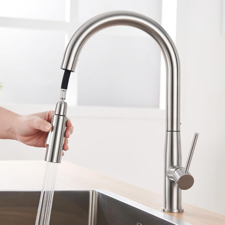 Auralum Wasserhahn Küche, Küchenarmatur Ausziehbar Hochdruck Armatur Küche Mischbatterie mit Hoher A