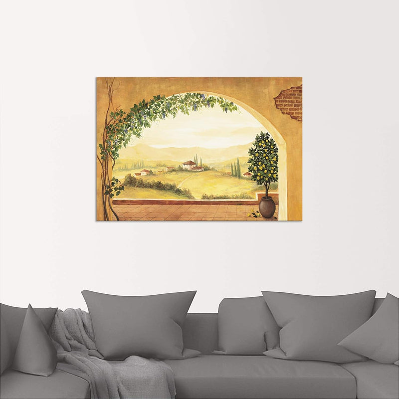 ARTland Wandbild Alu Verbundplatte für Innen & Outdoor Bild 100x70 cm Fensterblick Fenster Toskana L