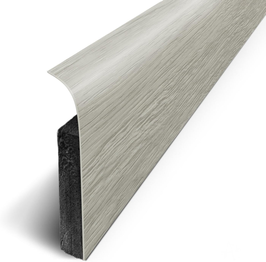Sockelleisten, selbstklebend mit 3M-Klebeband, 120 x 70 cm, 5 Stück, grau, D180503D Eiche (Bleiweiss