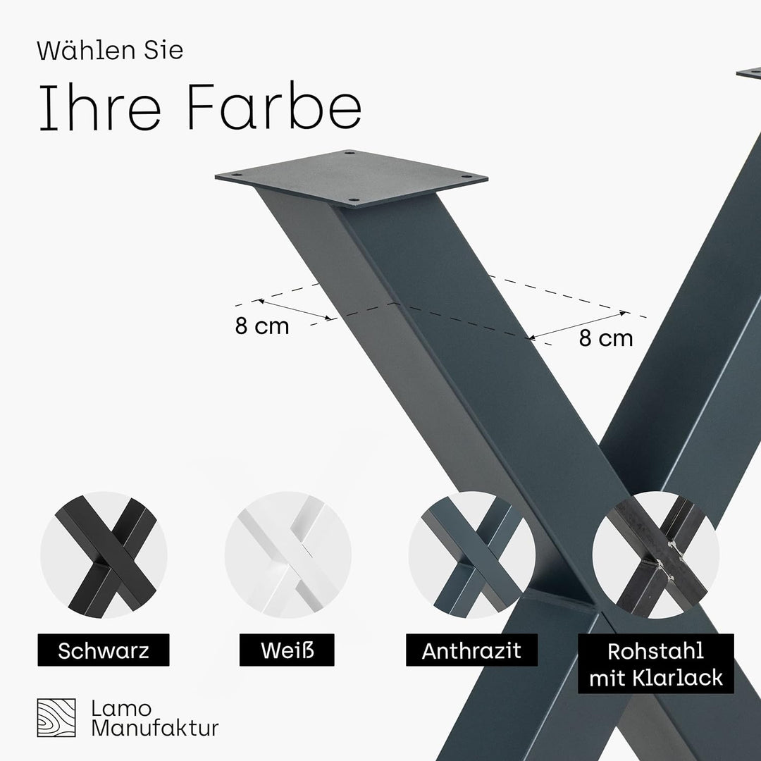 LAMO Manufaktur Tischbeine für Esstisch | Schreibtisch, Mark Massive | Vierkantprofil 80x80 mm, Tisc