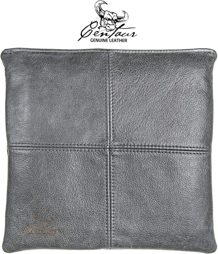 Centaur - Hochwertiges Leder Sitzkissen - Basaltgrau 35x35 cm - Ideal für Stuhl oder Sitzbank - Abwa