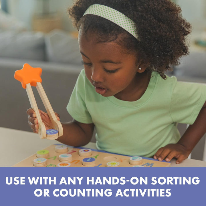 Learning Resources Easy Tweezies Gruppenset, Montessori Holzpinzetten ab 3 Jahren, Feinmotorik-Werkz