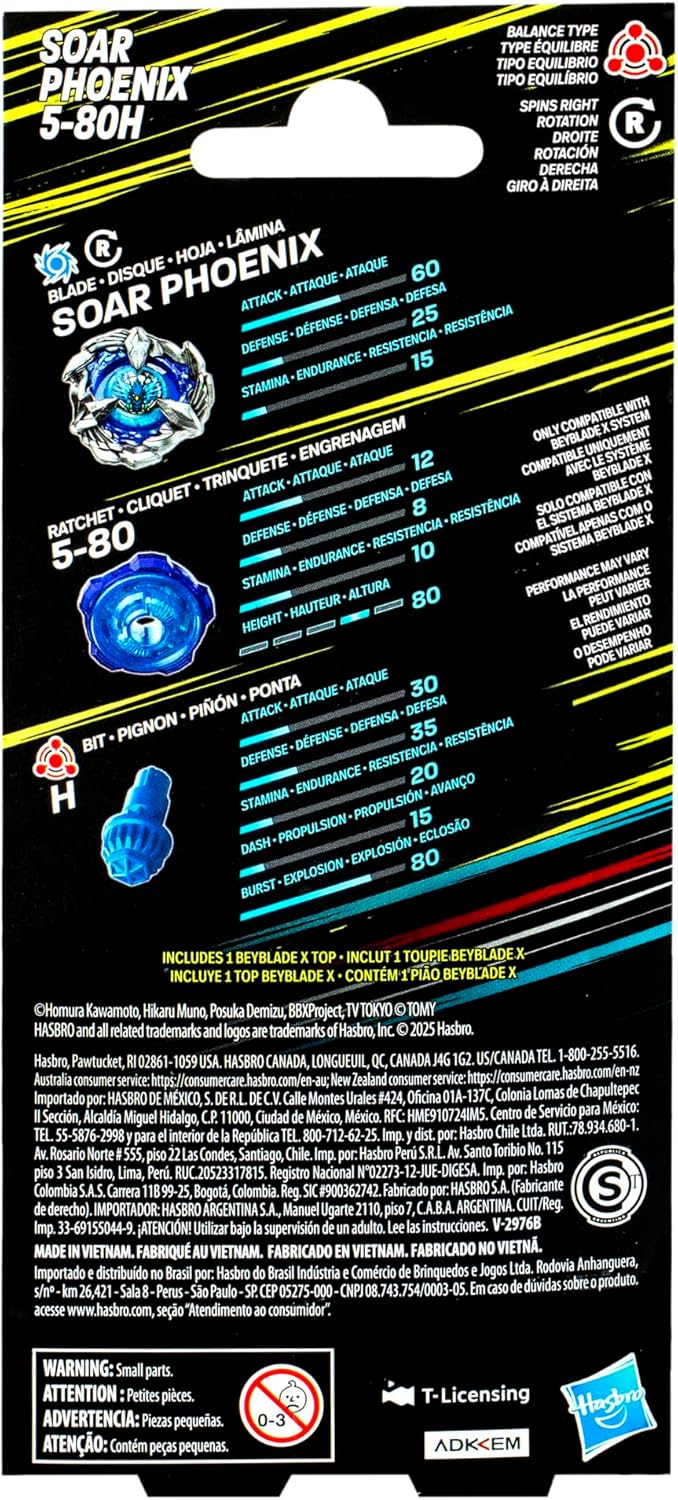 Beyblade X Soar Phoenix 5-80H Booster Pack Set mit Balance Typ Top; Authentische Takara Tomy Battle