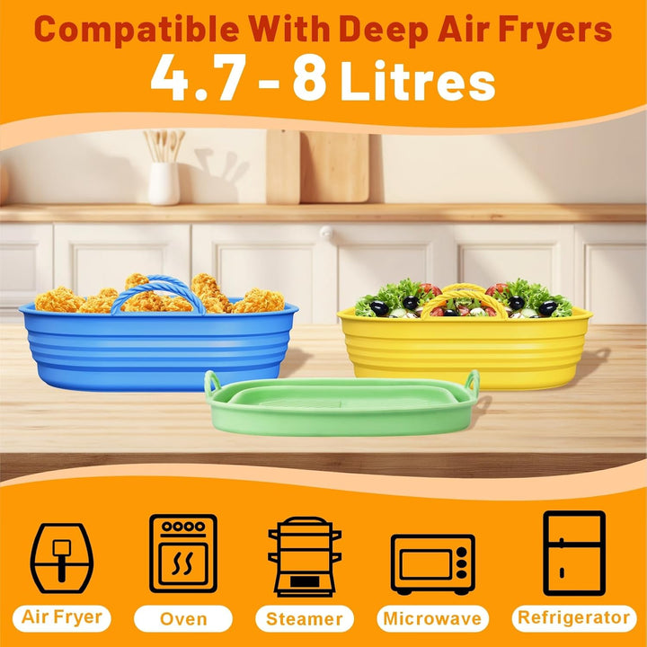Silikonform für Heissluftfritteuse Zubehör | Air Fryer Liners Wiederverwendbar anstelle Airfryer Bac