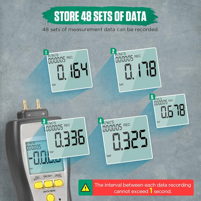 Digitales Manometer,DY27A Differentialmanometer,Digitales Differenzdruck-Manometer Lüftungssystem/Ga