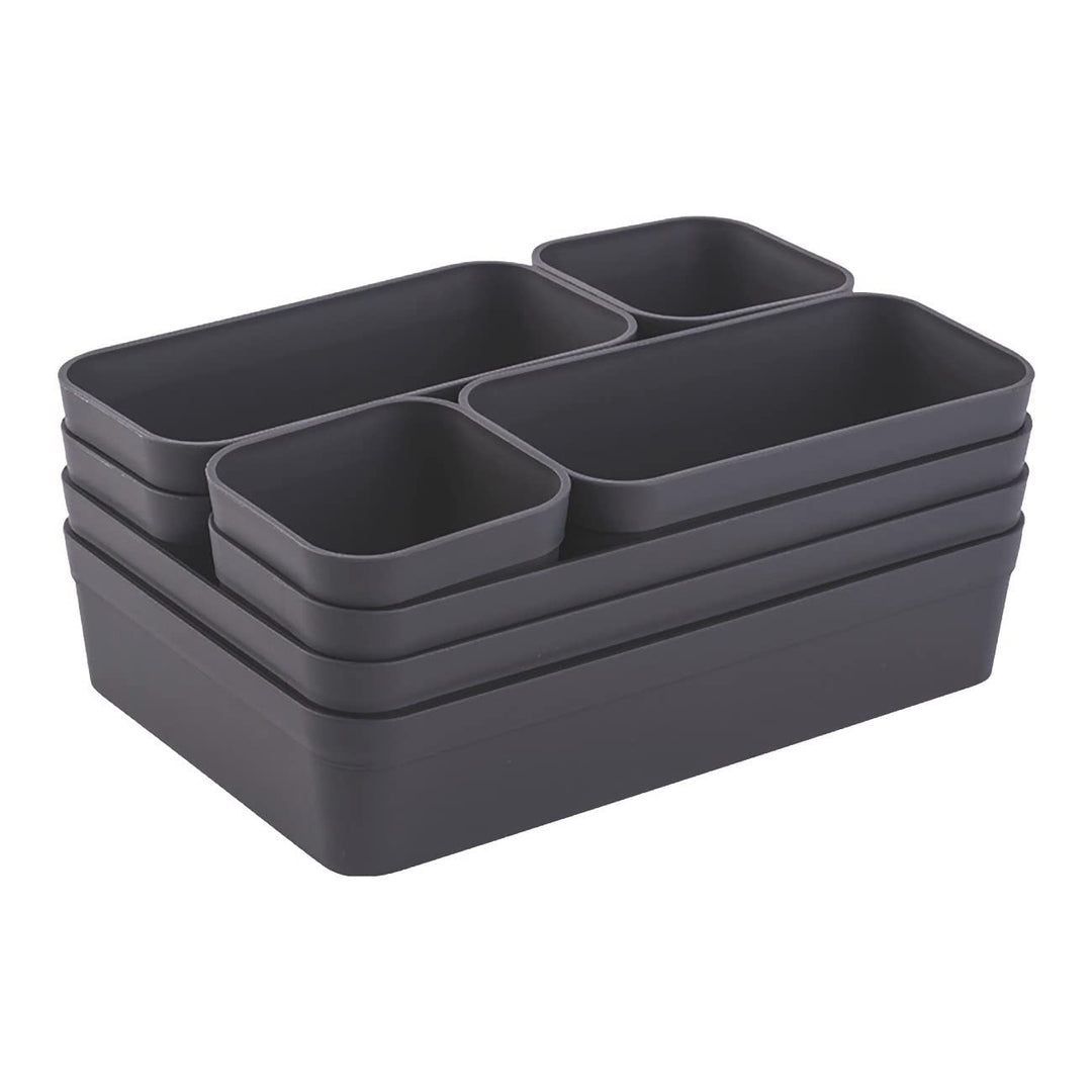 1x Schubladen-Organizer Set Aufbewahrungs-Box Einteiler Trenn-System verstellbar Utensilien Stauraum